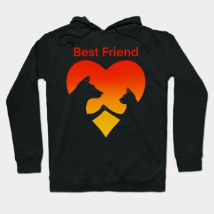 Dog and cat best friend love Hoodie